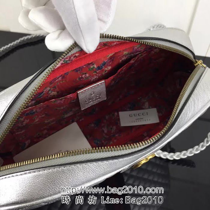 GUCCI古馳頂級原單 新款高仿GUCCI新款專櫃品質 實物實拍 541051銀色編織肩帶斜背包 HY1262